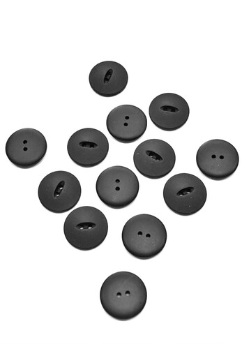 Пуговица пластик на прокол черная 24 мм