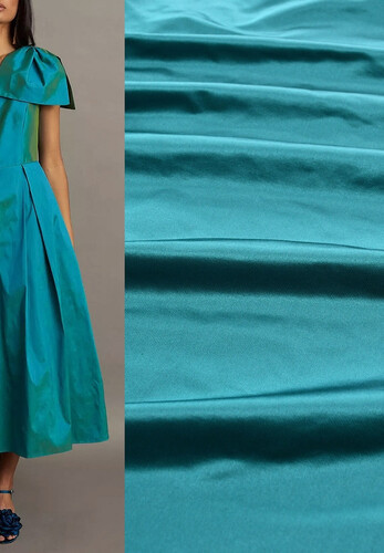 Тафта шелк вискоза, бирюзовый металлик