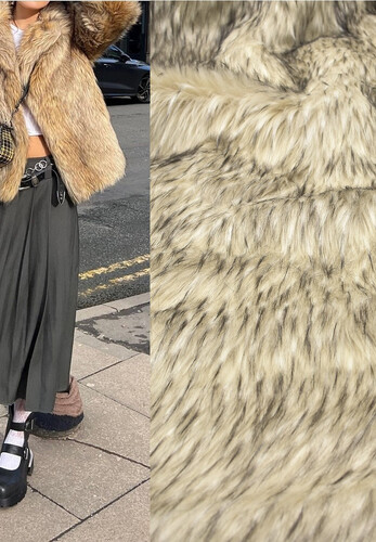 Мех искусственный бежевый длинный ворс Италия