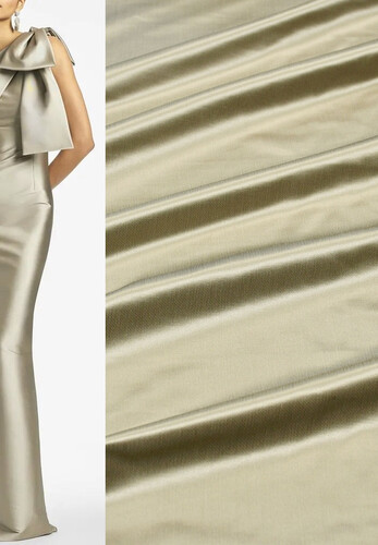 Тафта шелк вискоза, бежевый металлик