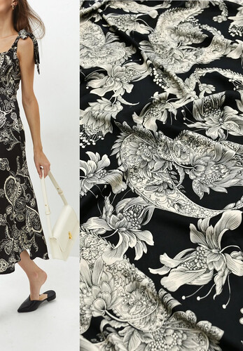 Плательно-блузочный штапель вискоза орнамент Etro Италия