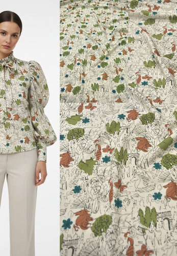 Плательно-блузочный штапель вискоза орнамент Blumarine Италия