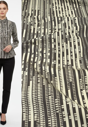 Ткань сорочечная хлопок стрейч полоска