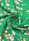 Плательно-блузочный штапель вискоза зеленый цветы Blumarine Италия фото 2