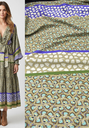 Кликните для увеличения изображения Плательно-костюмная вискоза бохо орнамент