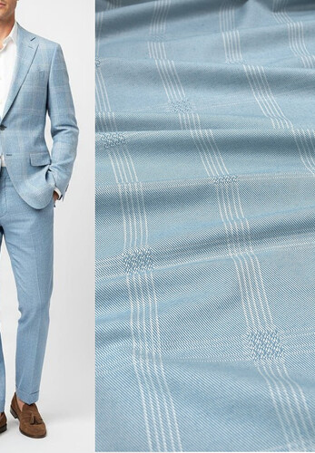 Лён костюмный в клетку Hugo Boss