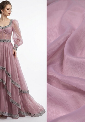 Кликните для увеличения изображения Органза тенсел розовая Bottega Veneta