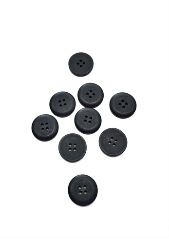 Пуговица пластик на прокол черная круглая гладкая 25 мм