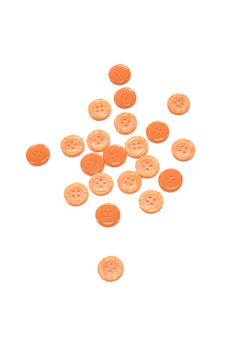 Пуговица пластик на прокол оранжевая круглая гладкая глянец 12 мм Austin Reed