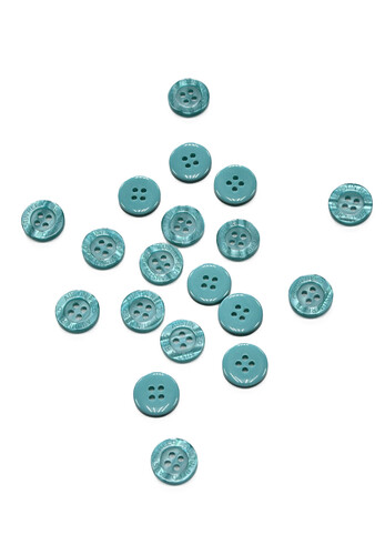 Пуговица пластик на прокол бирюзовая круглая гладкая глянец 12 мм Austin Reed