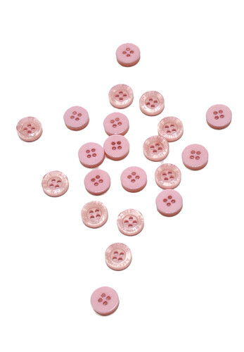 Пуговица пластик на прокол розовая круглая гладкая глянец 10 мм American Eagle