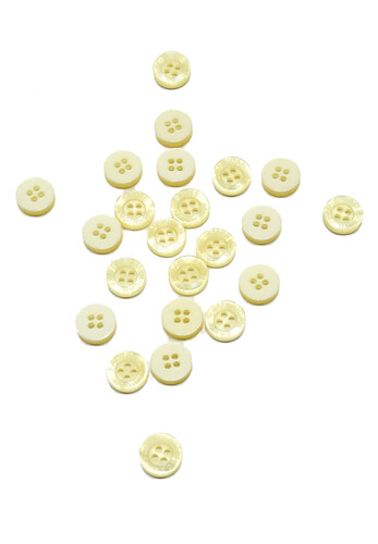 Пуговица пластик на прокол желтая круглая гладкая глянец 10 мм American Eagle