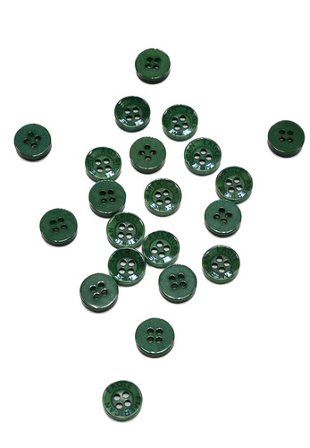 Пуговица пластик на прокол зеленая круглая гладкая глянец 10 мм American Eagle