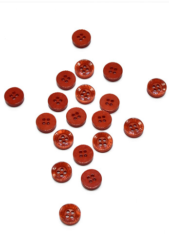 Пуговица пластик на прокол красная круглая гладкая глянец 10 мм American Eagle