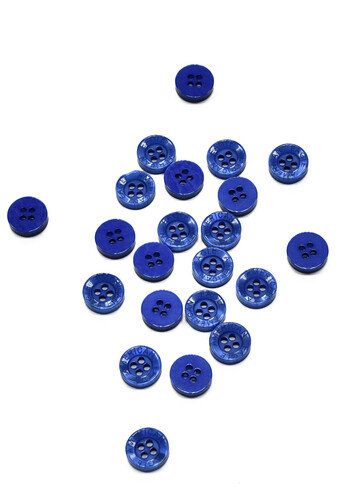Пуговица пластик на прокол синяя круглая гладкая глянец 10 мм American Eagle