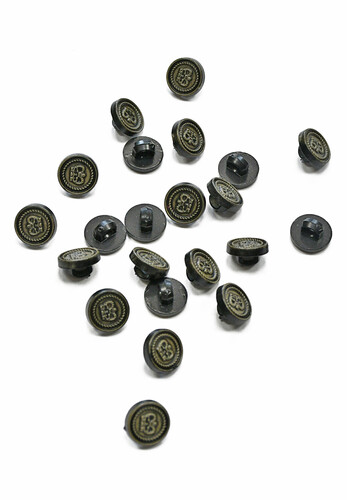 Пуговица серая винтаж корона на ножке 10 мм