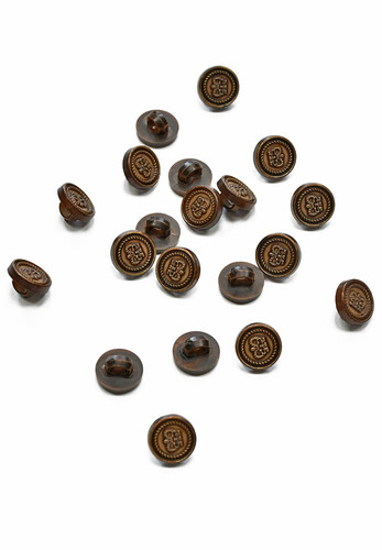 Пуговица коричневая винтаж корона на ножке 10 мм