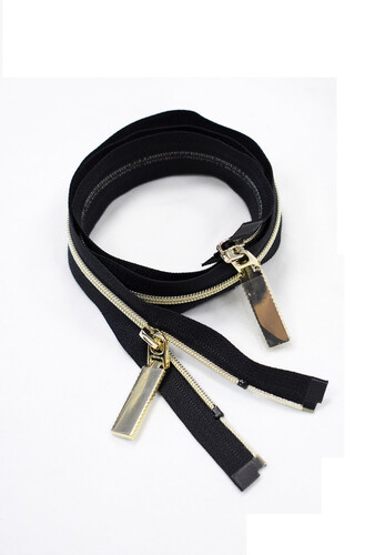 Молния спираль черная два бегунка разъемная 75см м3 (RIRI-2941)