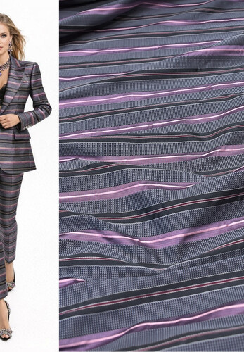 Шелковый жаккард костюмно-плательный полоска