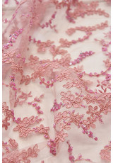 Вышивка на сетке розовое цветы стеклярус (DG-4002) фото 2