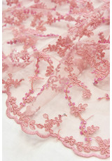 Вышивка на сетке розовое цветы стеклярус (DG-4002) фото 3