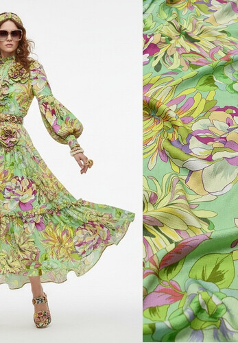 Район вискоза яркие цветы Gucci