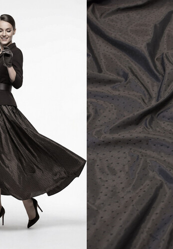 Тафта коричневая в горох