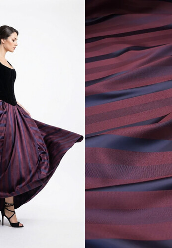 Шелк бордовый в полоску