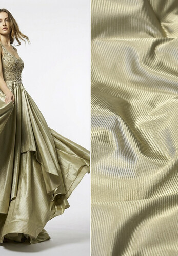 Шелк тафта в рубчик бежевая