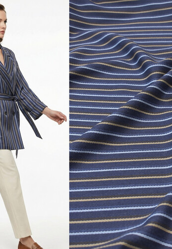 Итальянский костюмный шелк полоска