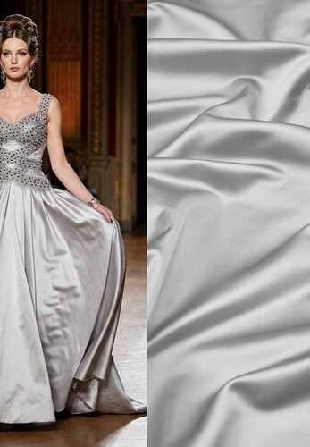 Атлас дюшес серебристый шелк