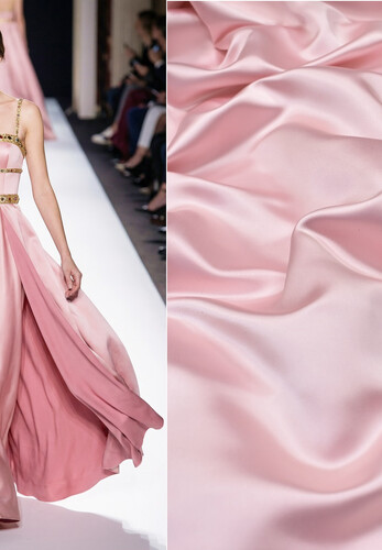 Кликните для увеличения изображения Шелк натуральный атлас плотный розовый