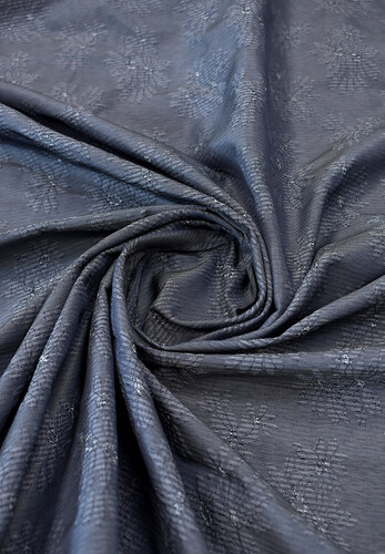 Тафта шелк темно серая с цветами Marni