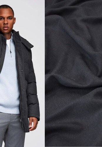 Кликните для увеличения изображения Костюмная ткань из шерсти темно-серая