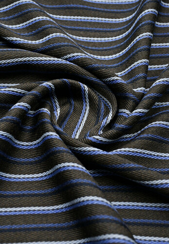 Итальянский костюмный шелк коричневый полоска