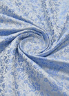 Жаккард шелковый голубой с цветами фото 1