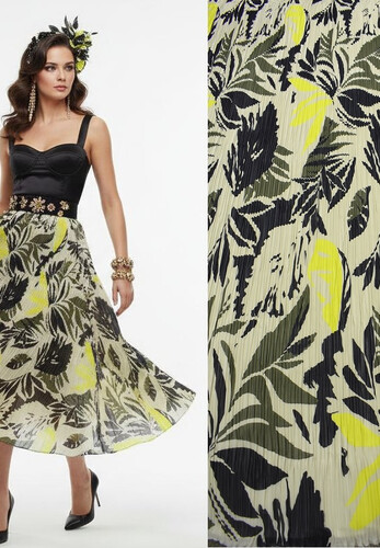 Кликните для увеличения изображения Ткань Плиссе Креп-шифон с рисунком