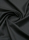 Ткань костюмно-плательная шерсть черная в полоску super 140 Baharive фото 1