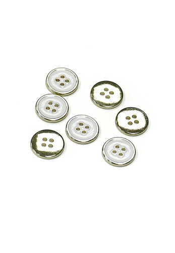 Пуговица классика золото белый 15 мм