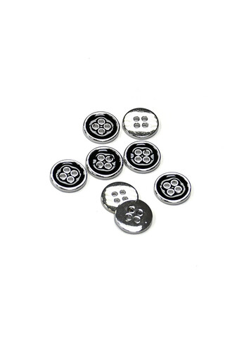 Пуговица классика серебро черный 11 мм