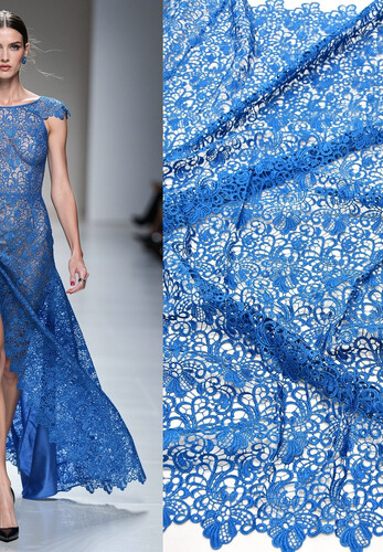 Кружево макраме синее