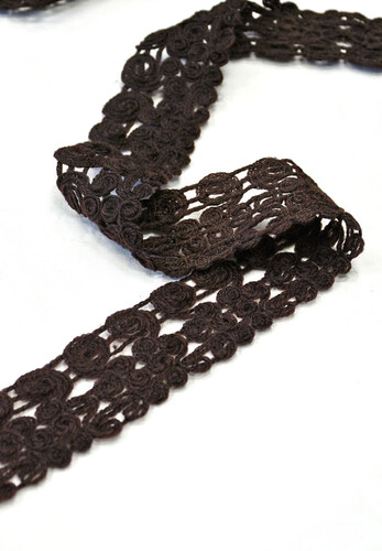 Кружевная тесьма плетеная шоколад