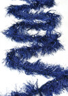 Тесьма бахрома синяя с люрексом пушистая фото 2