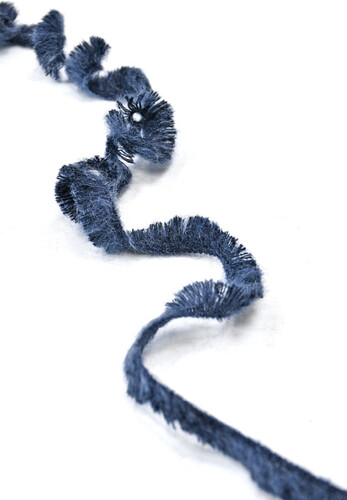 Тесьма Шанель бахрома синяя короткая