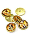 Пуговицы золотистые металл эмаль стразы Hermes 28мм фото 1