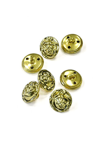Пуговицы золотистые металл 15 мм