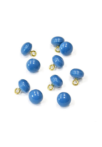 Пуговица голубая пластик на ножке 10 мм