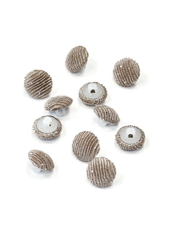 Пуговица темно-бежевая текстиль пластик 10 мм