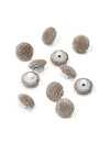 Пуговица темно-бежевая текстиль пластик 10 мм фото 1