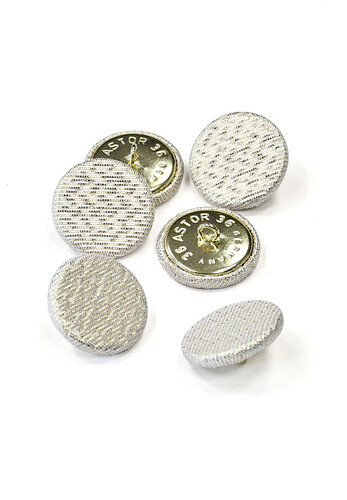 Пуговица серебристая текстиль 23 мм Astor